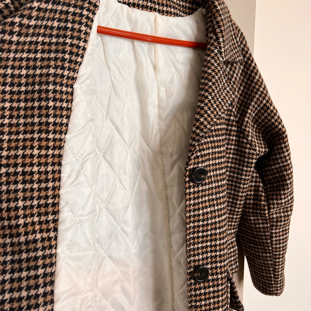 Houndstooth Boutique Wool Coat - Picture 2 of 4